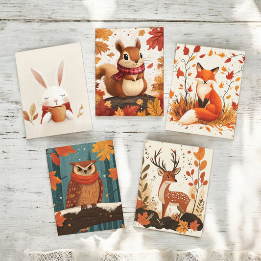 Always October Forest Animal Greeting Cards (5-Pack) ✍🏻