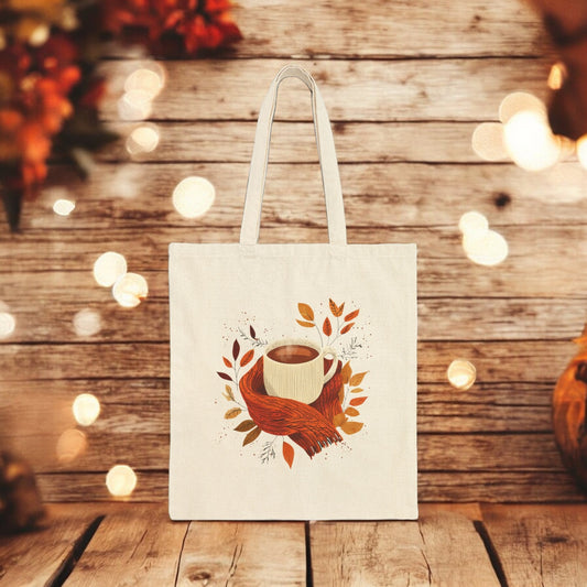 Always October Coffee Cup Canvas Tote Bag ☕